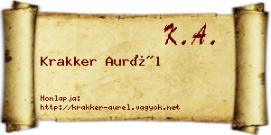 Krakker Aurél névjegykártya